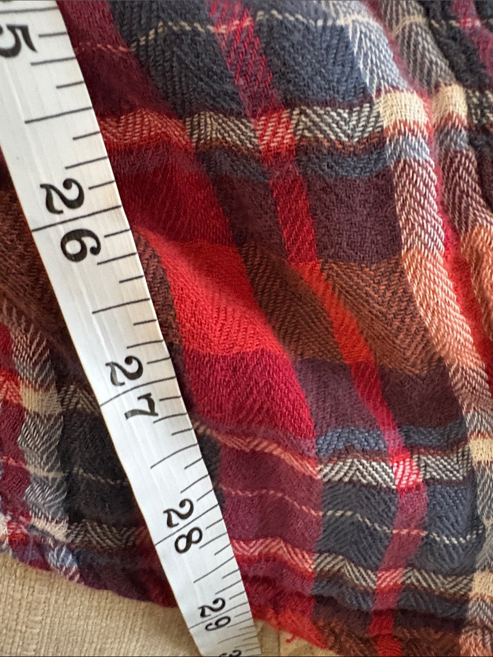 Free People Red and Navy Plaid Button-Down Shirt - Picture 4 of 8